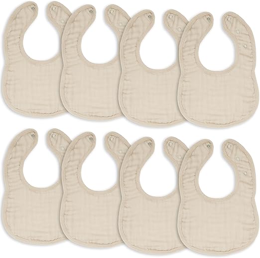 Comfy Cubs Muslin Baby Bibs, Drool Bibs, Adjustable with Easy Snaps, Teething & Drooling, Absorbent Bibs for Boys & Girls