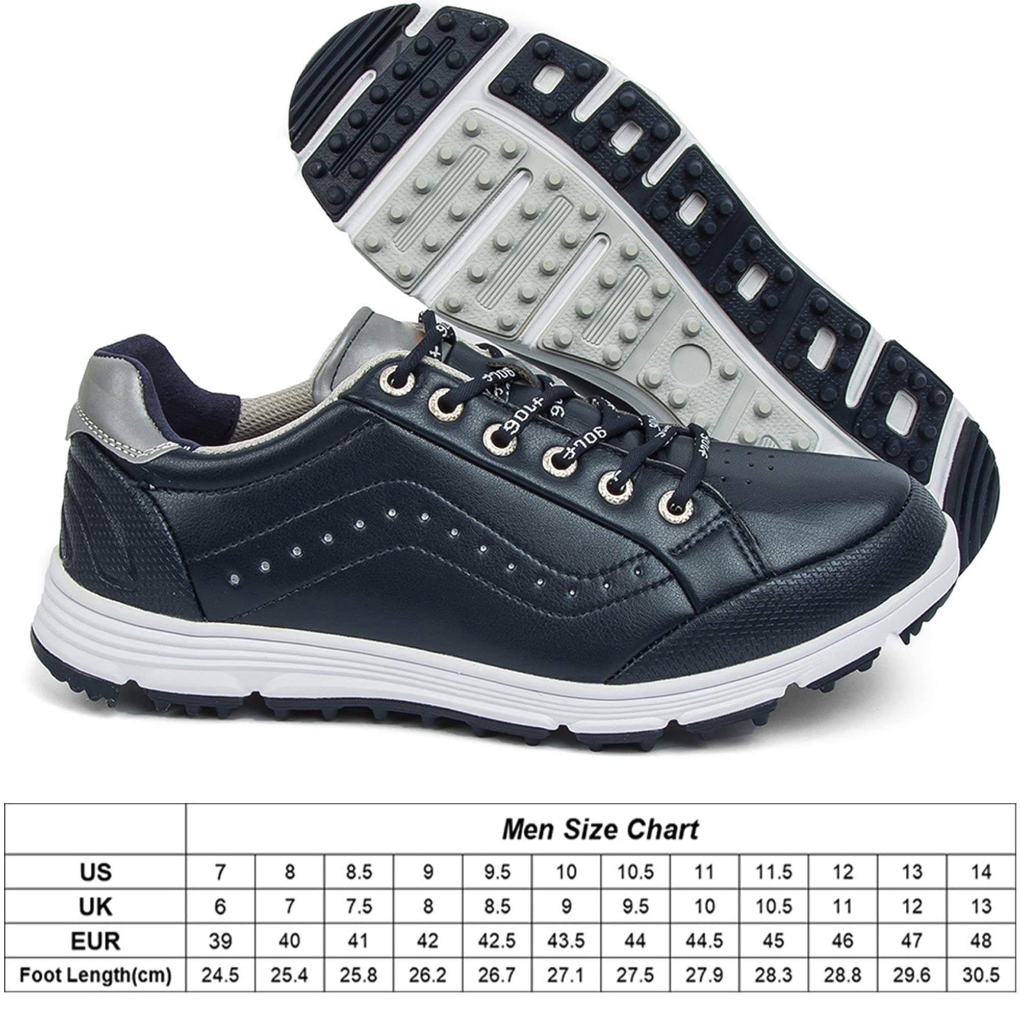 wasserdichte Leder-Golfschuhe Für Herren Leichter, Bequemer Golfschuh Ohne Spikes Für Breite Passform, Atmungsaktiv, Große Größe
