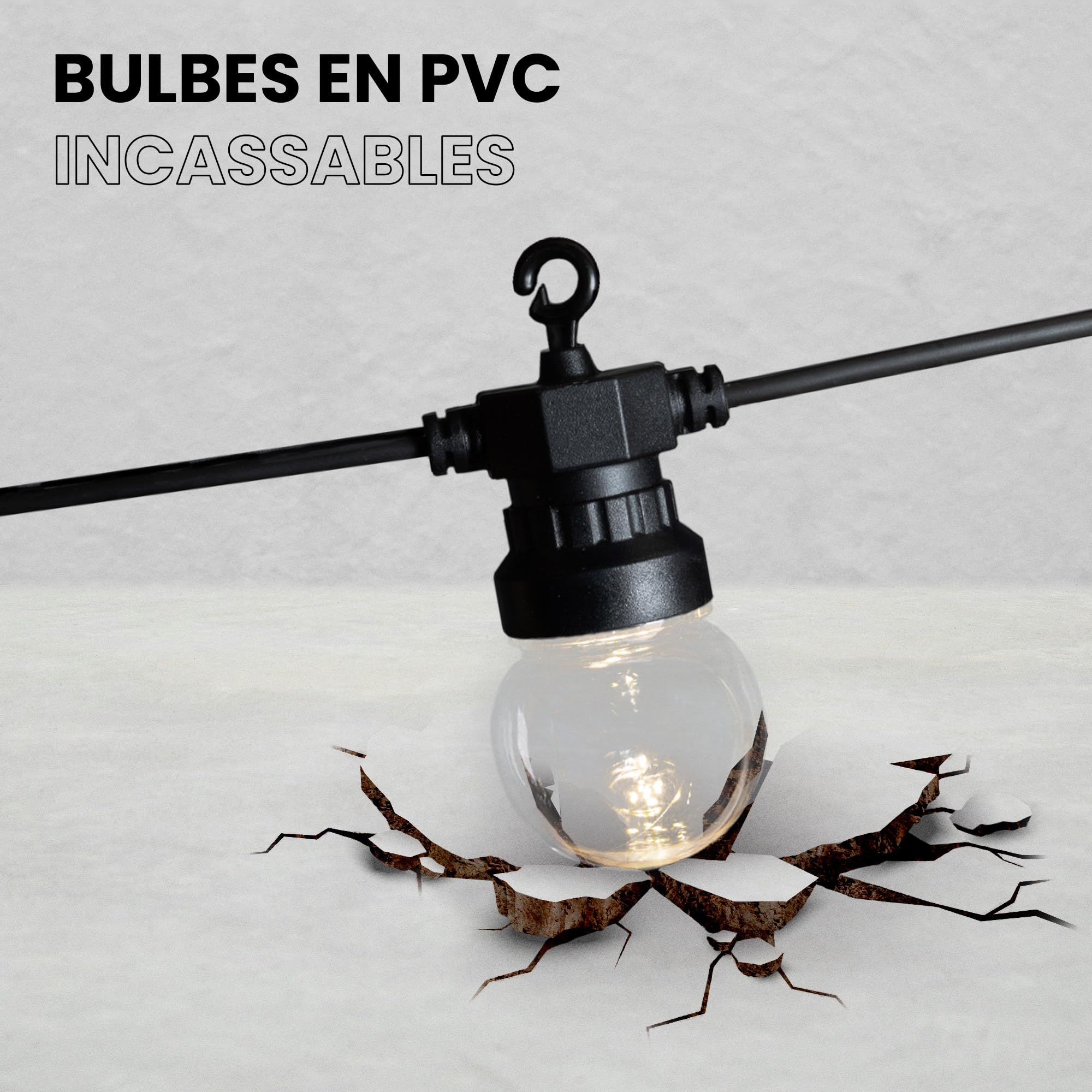 SKYLANTERN® Guirnalda Luces Exterior 30M – 30 Bombillas LED Blanco Cálido 2700K – IP44 Impermeable – Guirnalda Luminosa para Jardín Terraza Bodas Decoración