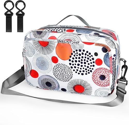 Miniatura 2 de Accmor Organizador de cochecito, organizador universal para cochecito con bolsillo aislado para portavasos y bolsa de cochecito de gran capacidad,