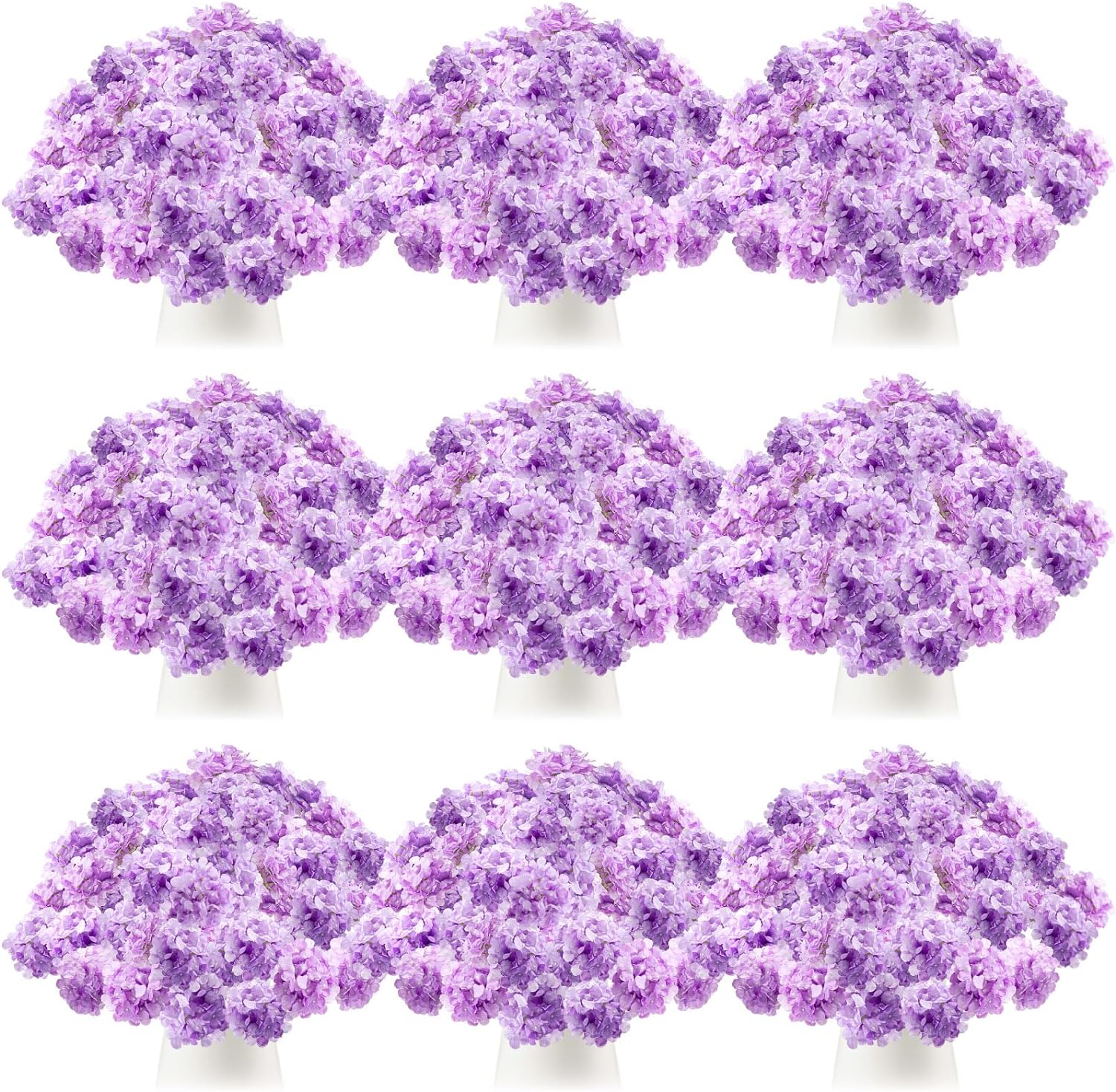 Tigeen 100 Pcs Hydrangea Artificial Flowers Bulk 7.48 Inch Artificial Hydrangeas with Removable Stems Faux Flowers Wedding Decor for Home Garden Party Decoration DIY Project(Purple)