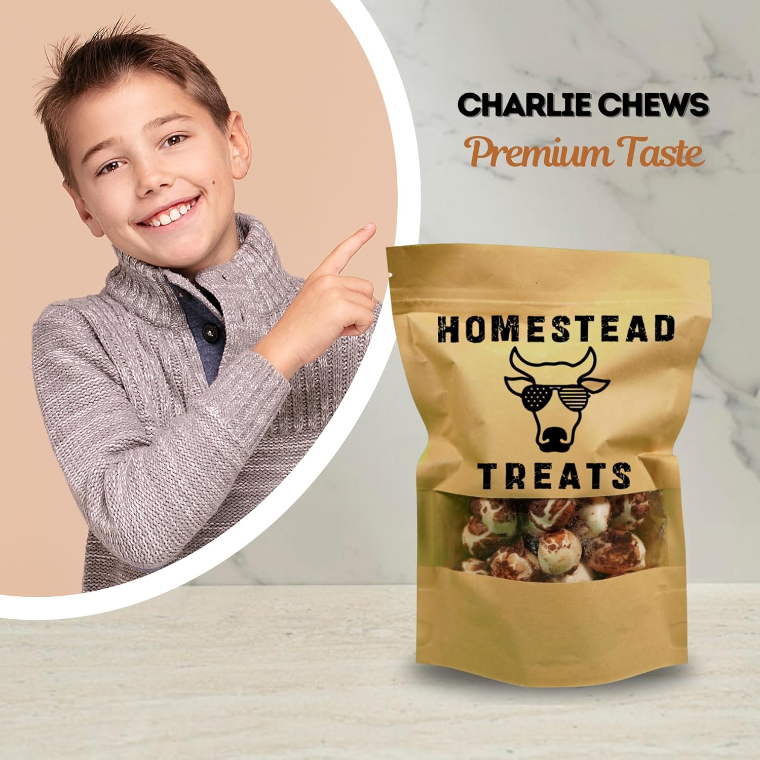 Homestead Treats Freeze Dried Charlie Chews Chocolate - Marshmallow-Flavored - Colorful Crunchy Candy Shell with Fluffy Nougat - Chocolate Candy Bar - Creamy Coated Chocolatey Layer - 4.5 oz