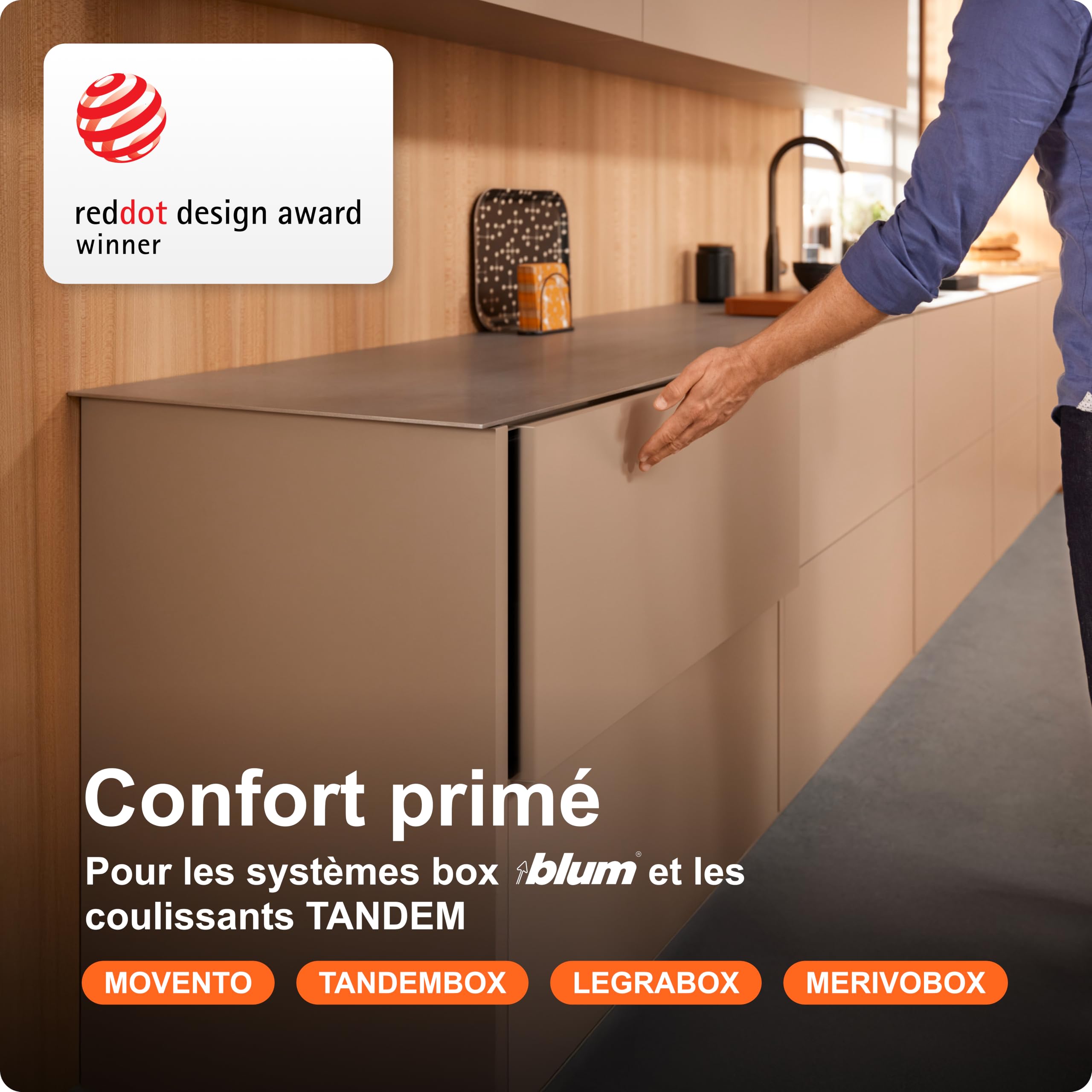 Blum SERVO-Drive unité d'entraînement I motoréducteur électrique pour Ouverture Automatique de tiroirs I adapté boxsystèmes, Sorties Tandem/MOVENTO | unité de Remplacement Push-to-Open, sans Outil