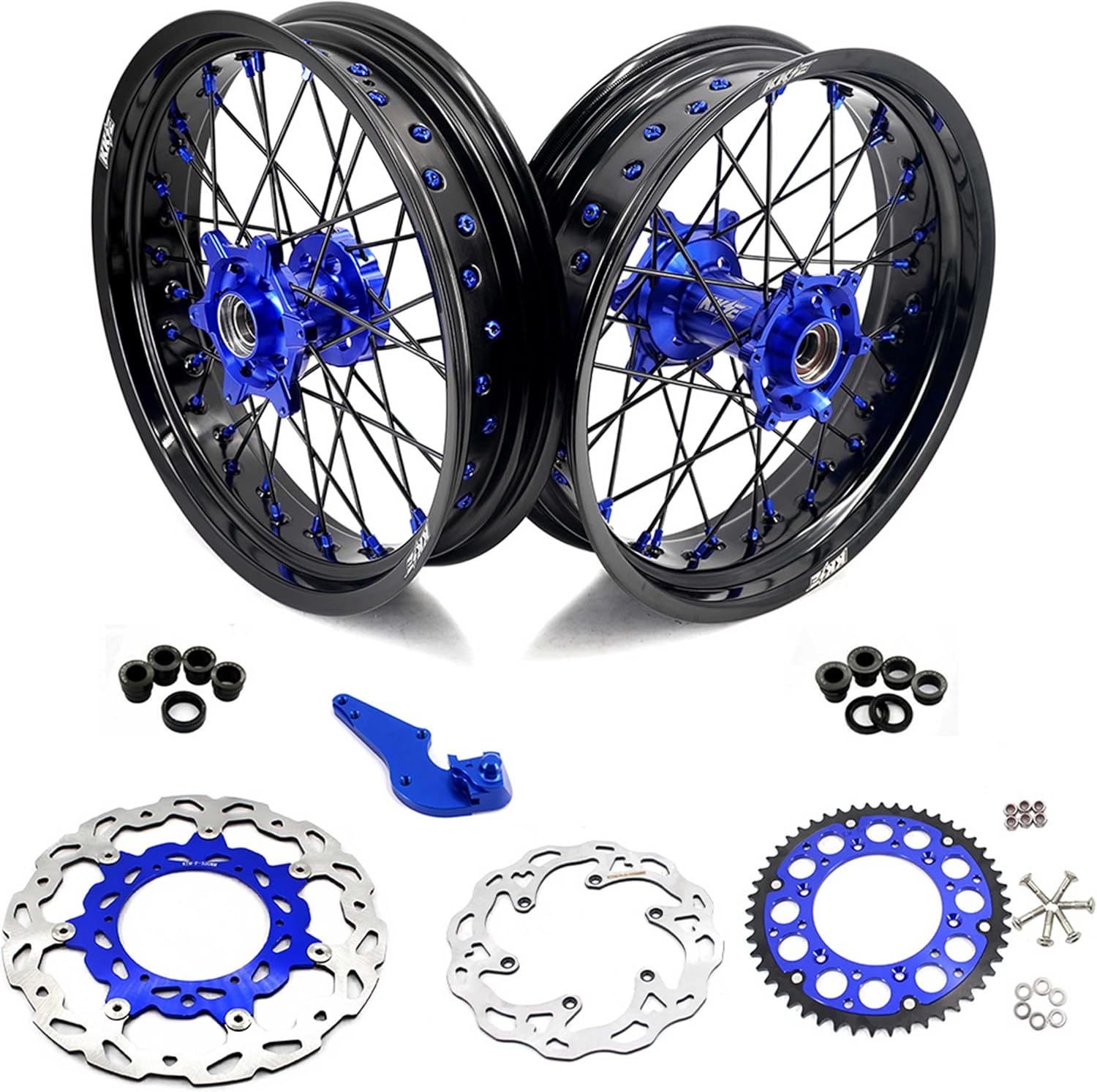 KKE 3.5 * 17 & 4.25 * 17 Supermoto Motorcycle Wheels Fit KTM 125CC-530CC 2003-2026 EXC/EXC-F/SX/SX F/XC/XCF/XCW/XCF-W+320MM Front DIsc +220MM Rear DIsc +Sproket