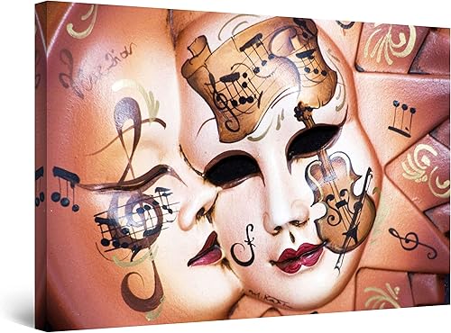 Miniatura 19 de Startonight Lienzo decorativo para pared, pintura musical de orquesta de jazz naranja, impresión grande para sala de estar, 32 x 48 pulgadas Top de