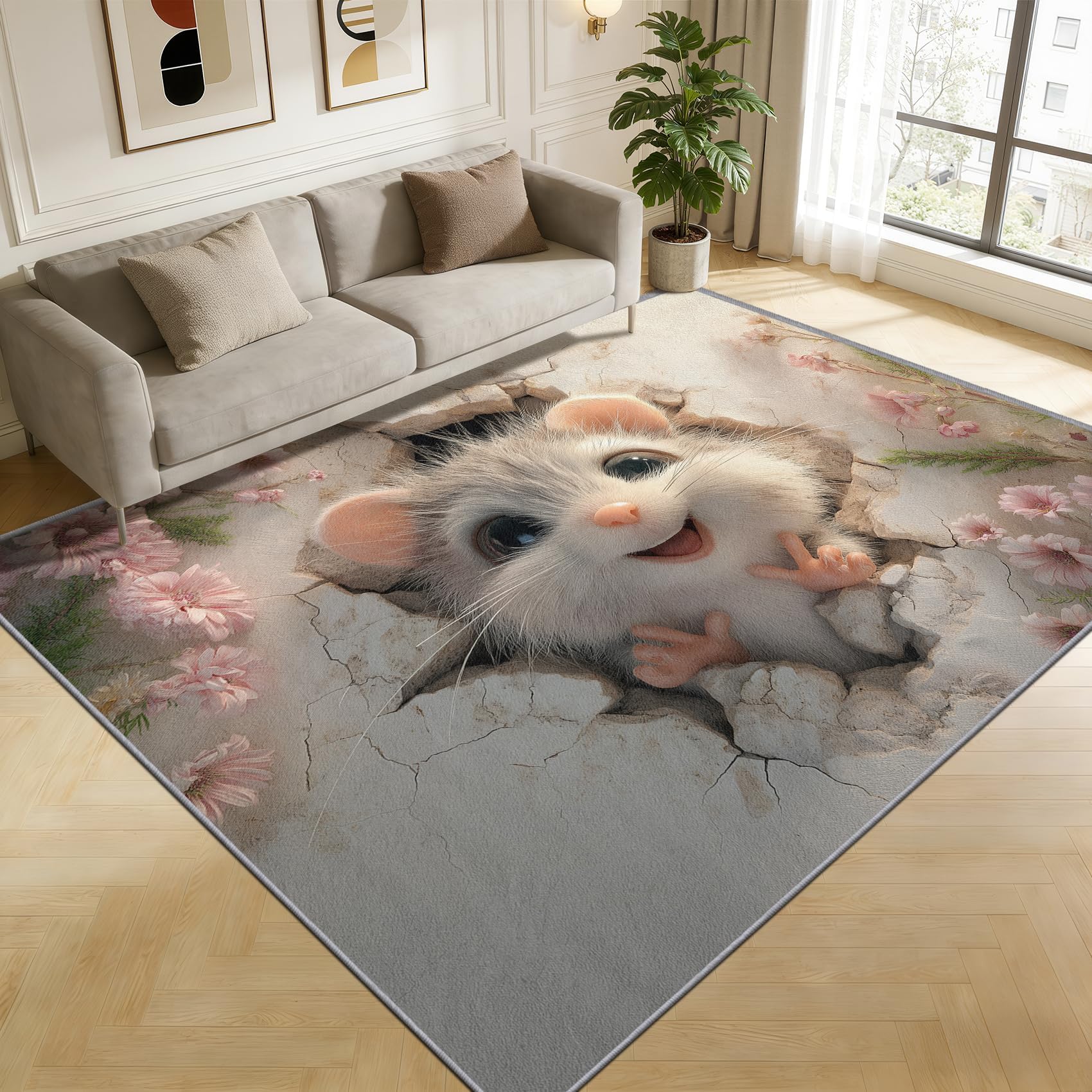 Tapis hamster 60x210cm doux et grand tapis 3D chambre d'enfant