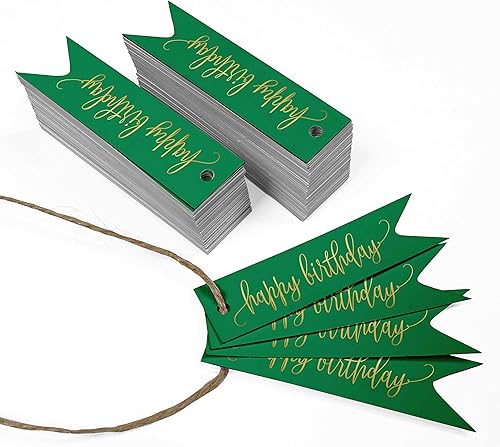 Miniatura 59 de Etiquetas de papel para colgar con texto en inglés «Happy Birthday», 100 unidades Azul,Aqua Blue,Negro -,azul, cerceta (Dark Teal Blue),Rosa