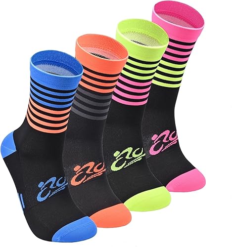 Mens and Womens Anti Odor Blister Resistant Seamless Thin Compression Quarter Crew Athletic Cycling Socks