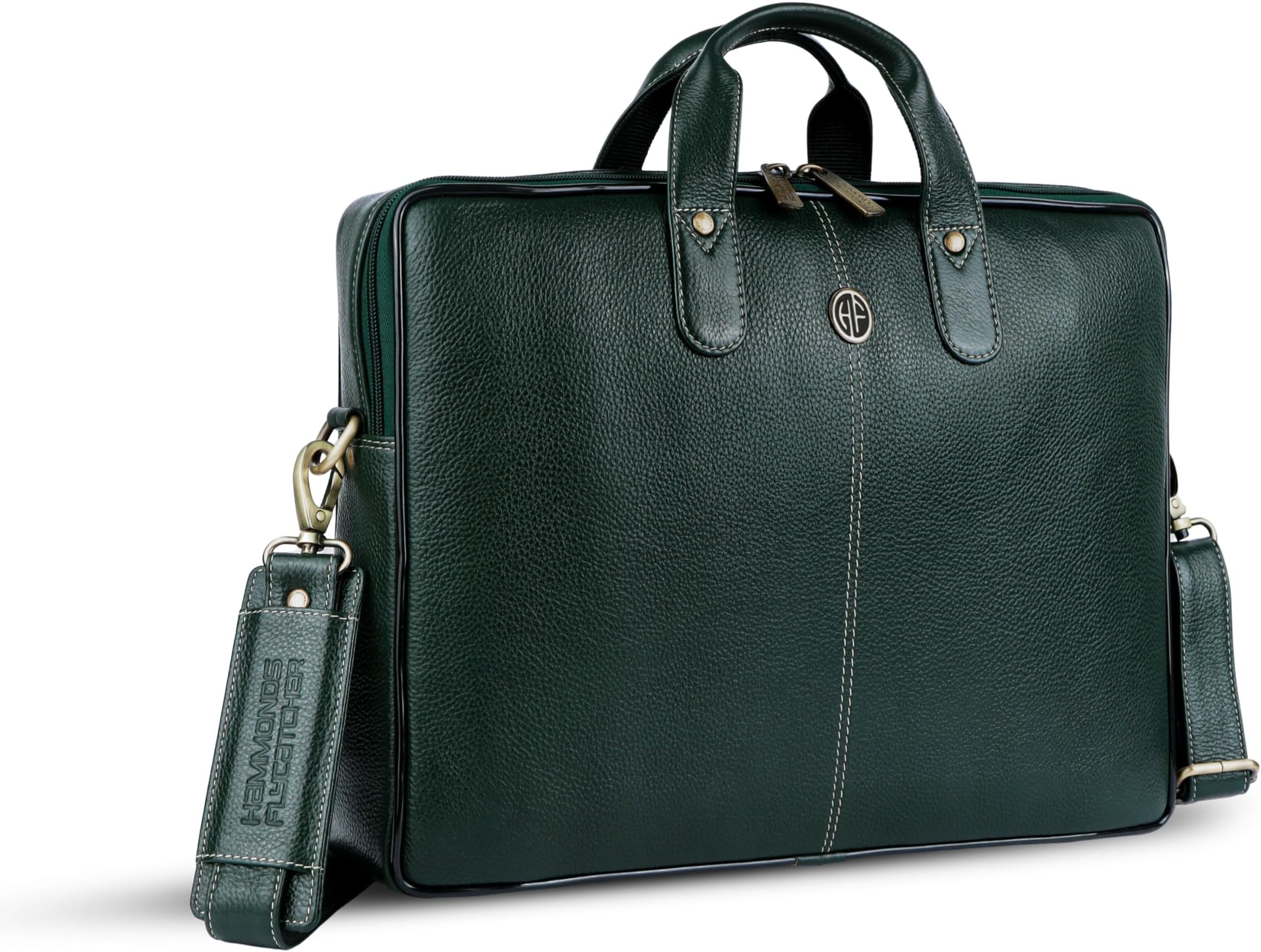HAMMONDS FLYCATCHER Original Bombay Brown Leather 15.6 inch Messenger Bag|Padded Laptop Compartment|Office Bag (L=40,B=8,H=30 cm) LB106