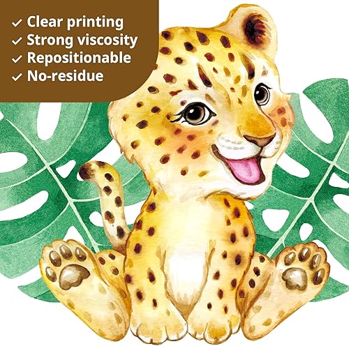 Miniatura 4 de DECOWALL DSL-8067 Calcomanías de pared de animales de la selva para bebé, decoración de habitación de niños, decoración de bebé, safari, habitación