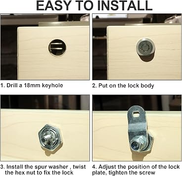 3 Pack Cabinet Locks with Keys, 5/8 Cam Lock, RV Compartment Storage Locks RV Locks for Storage Door Drawer Tool Box Locks, Zinc Alloy
