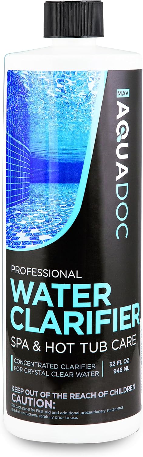 MAV AquaDoc Spa Clarifier & Hot Tub Clarifier for Fast Acting Cloudy Water Treatment - (Spa Clarifer - 4 Pack 1 Quart Each)