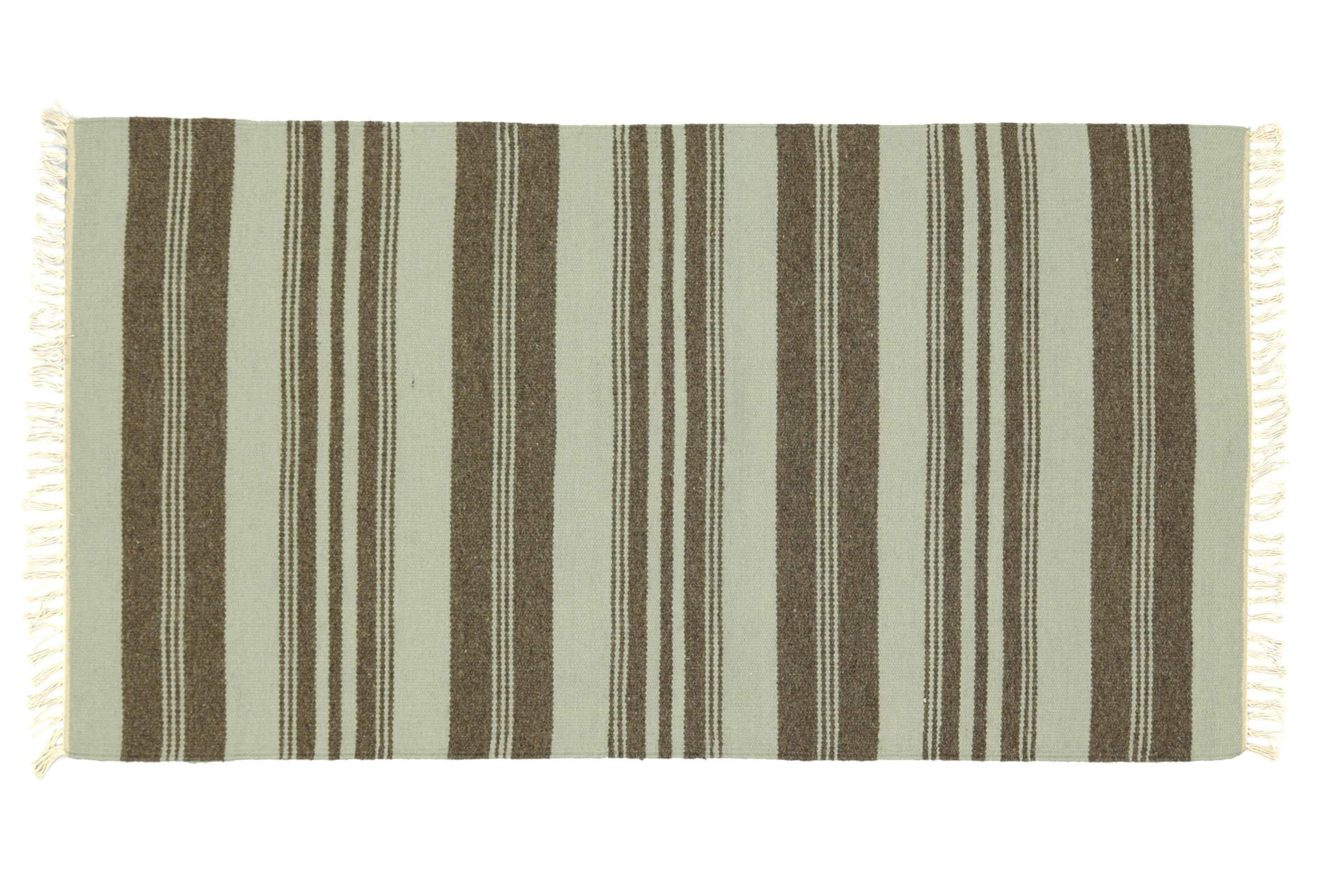 Tapis Kelim tissé à la main en laine de qualité supérieure gris 90 x 160