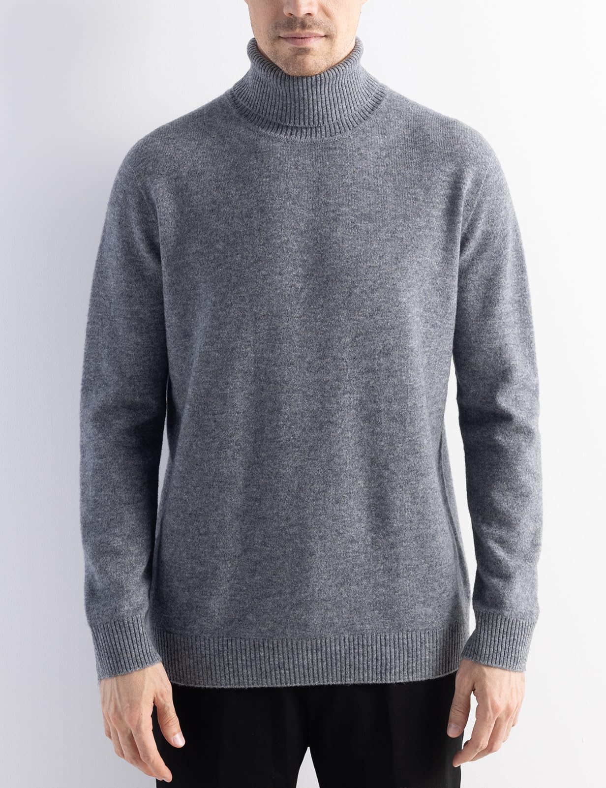 Chanyarn Herren-Pullover aus 100 % Merinowolle, für Herbst und Winter, erste Linie, bereit zum Tragen, hoher Halsausschnitt, langärmelig, nahtloser Strickpullover