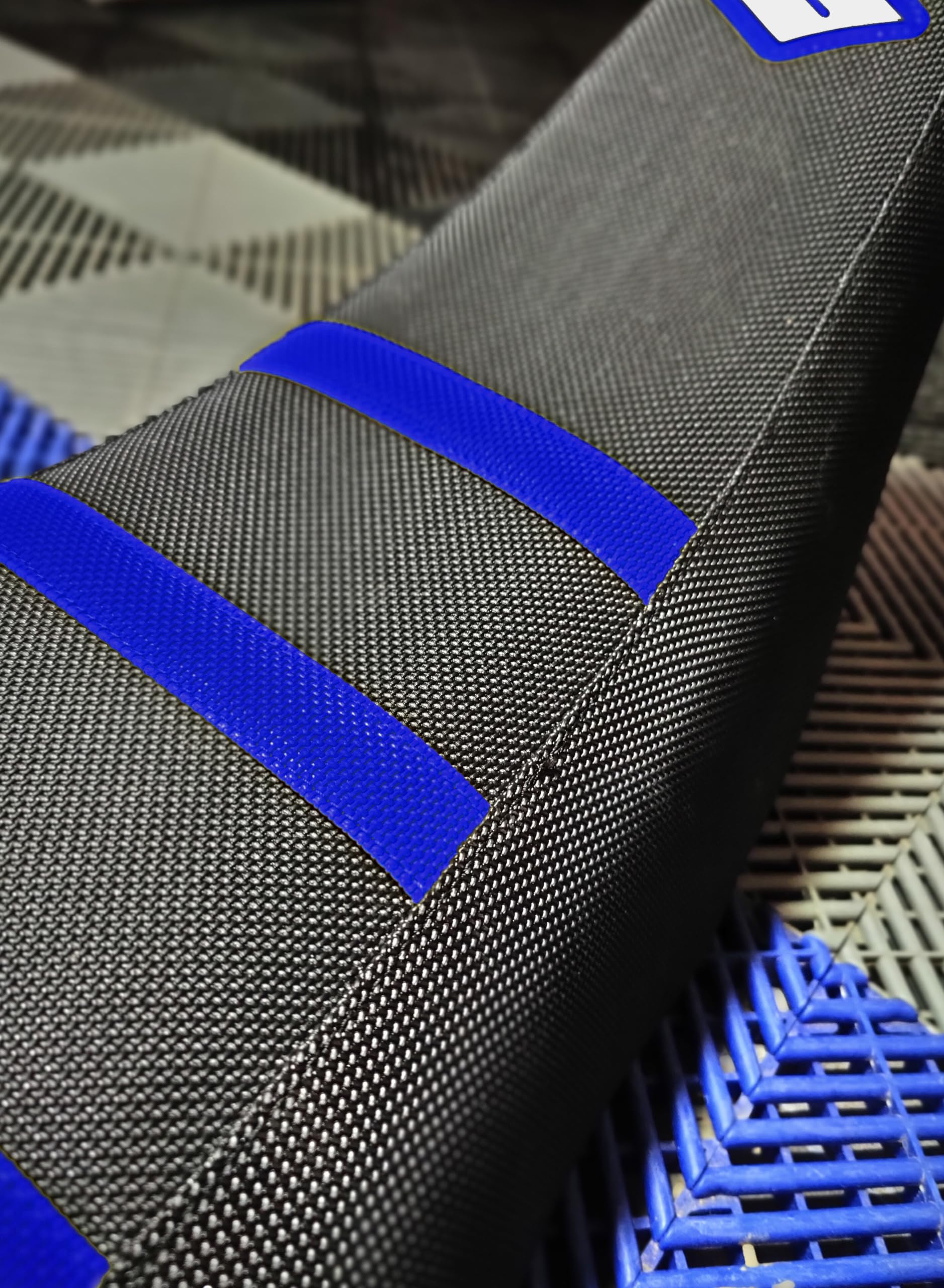 Fundas de Asiento Antideslizante Quad LTZ 400 Negro con Franjas Azules