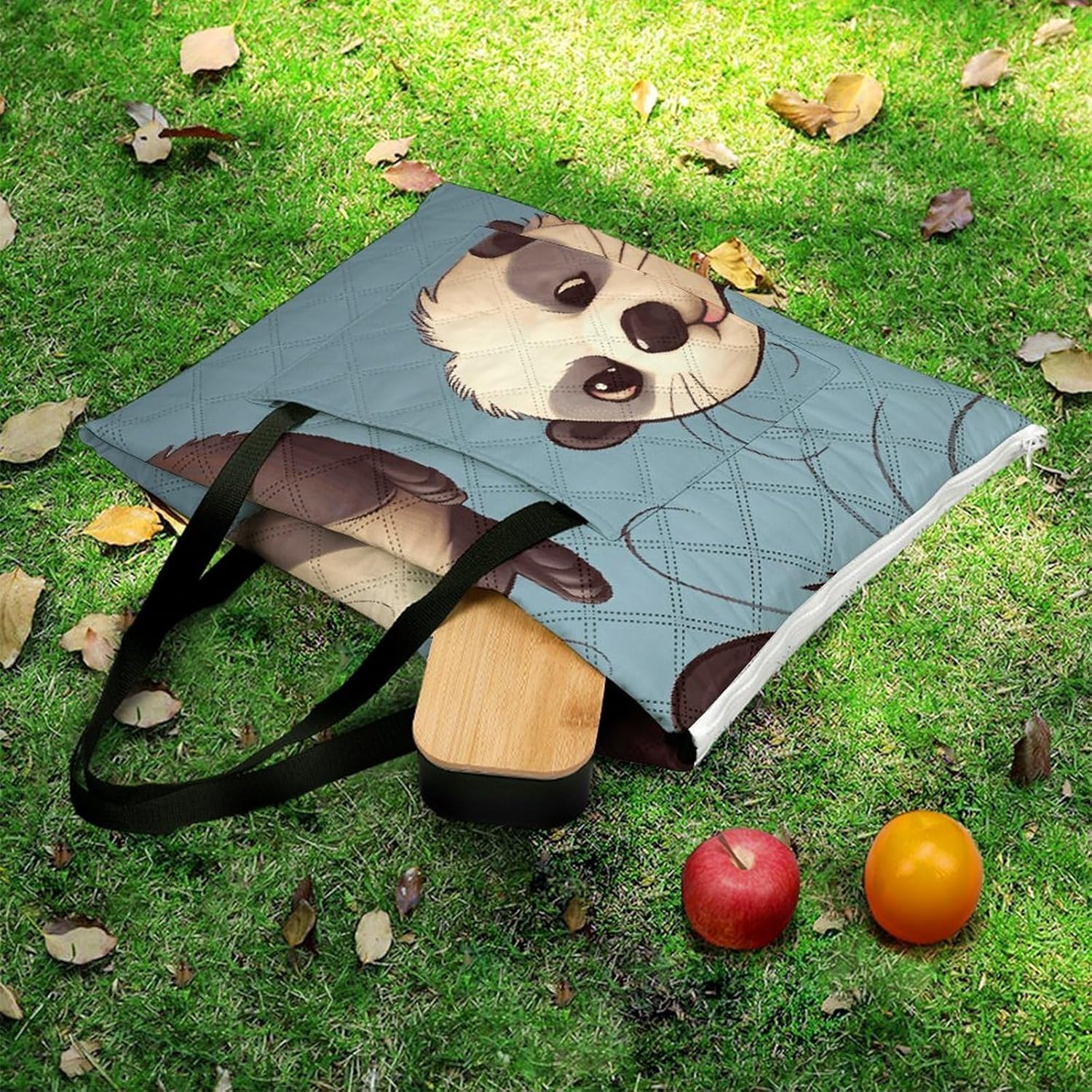 Hairy Ferret Picnic Blanket with Zipper Water Resistant Sand Free Picnic Mat Washable Foldable Easy Carry Beach Blanket for Lawn Beach Hiking Camping