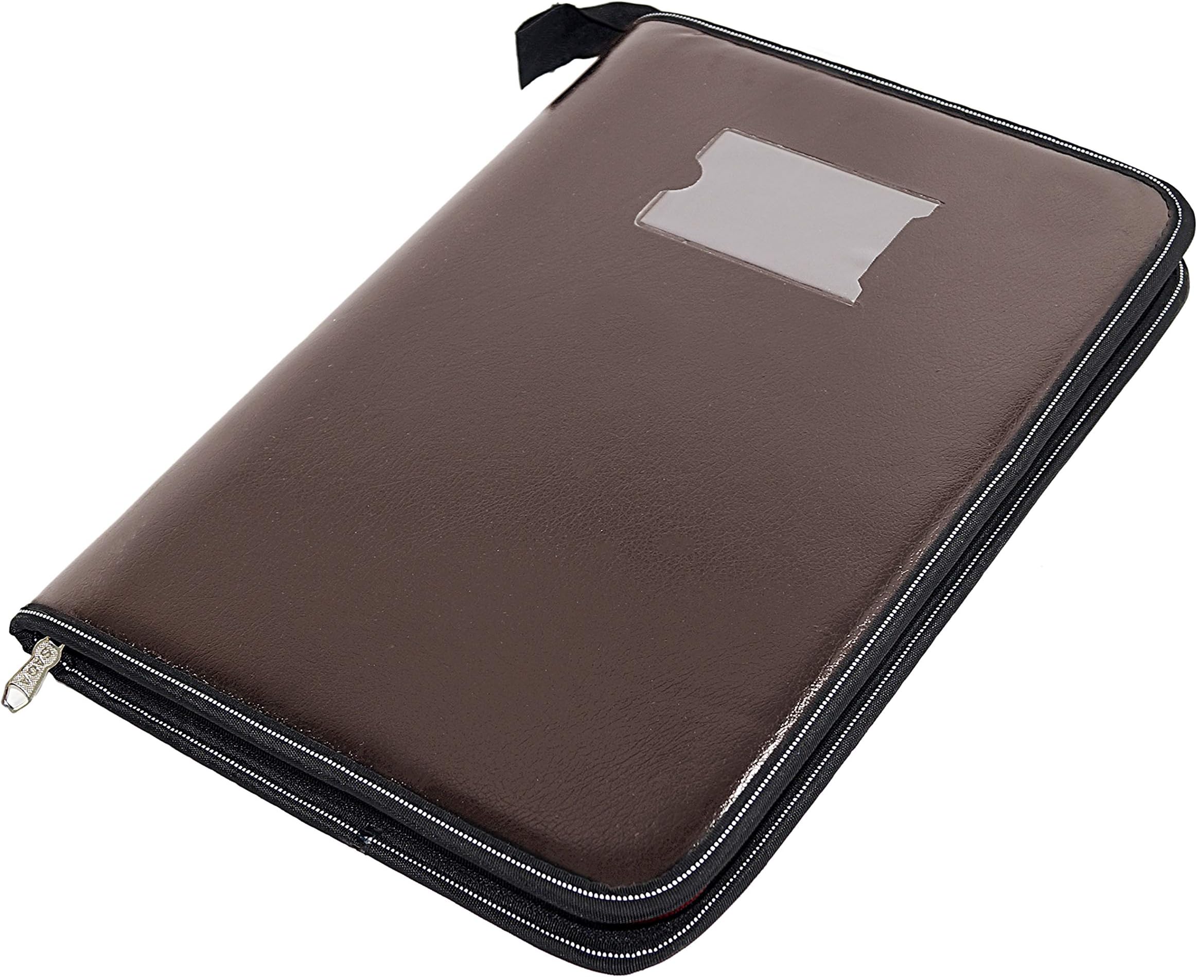 DAHSHA Leather Professional File Folder with 20 Sleeves for File Folders for Certificates, Documents Holder for Men and Women- Dark Brown