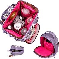 Vista 3 de Montana West Wrangler Callie - Mochila para pañales con funda para chupete, bolsa cruzada para botella y correas para cochecito de bebé, diseño