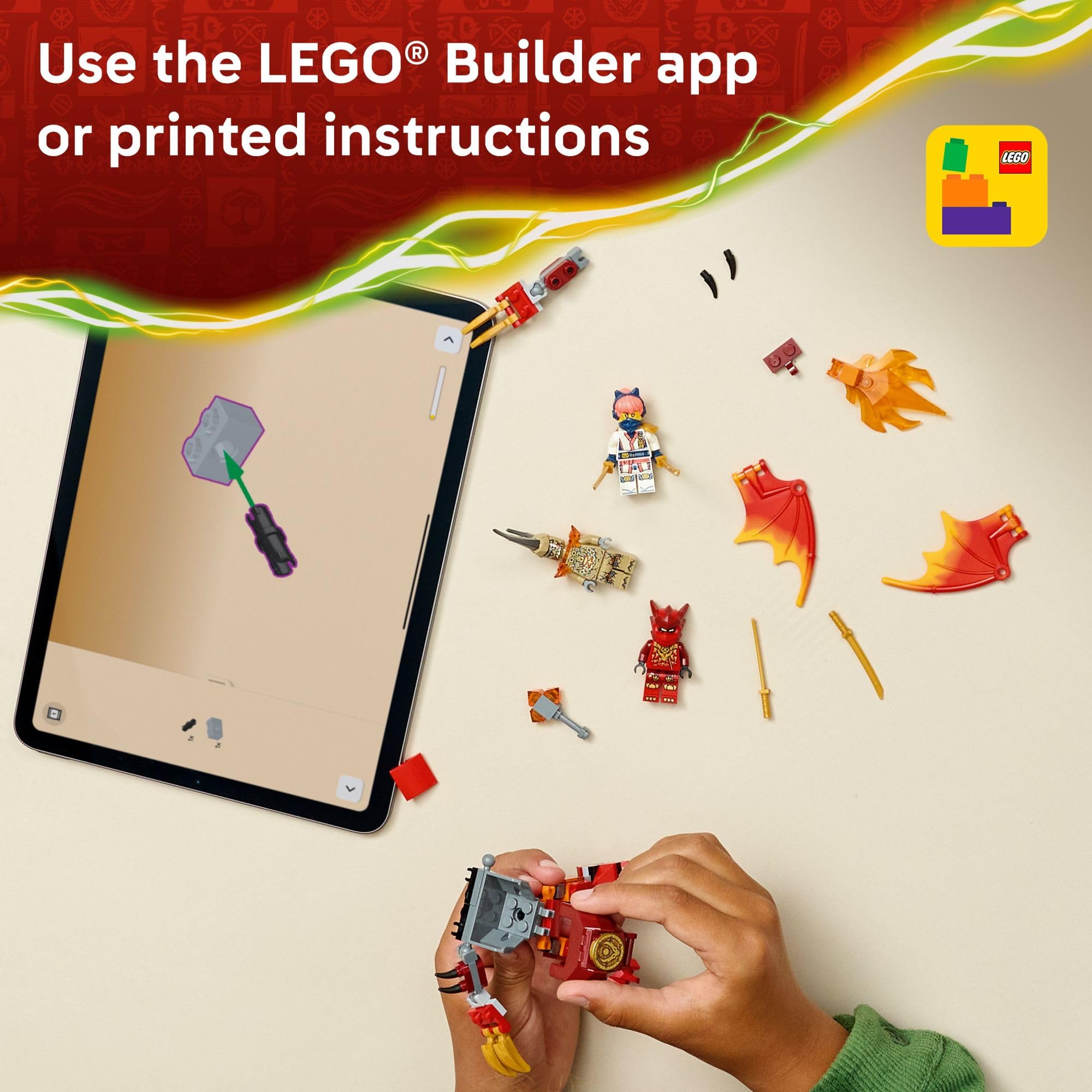 LEGO NINJAGO Kai’s Dragon Mech Battle Pack Building Toy for Boys, Girls, & Kids, Ages 6+ - Poseable Dragon Figure & 3 Character Minifigures for Pretend Play - Gift Idea for Birthdays - 71851