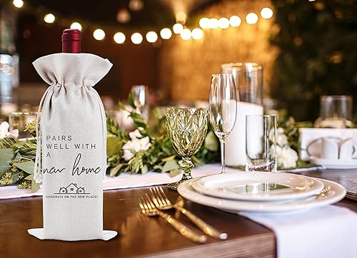 Miniatura 5 de Bolsa de vino de regalo de inauguración de la casa, bolsa de regalo de vino para el nuevo hogar para regalo de propietario de casa, regalo de agente