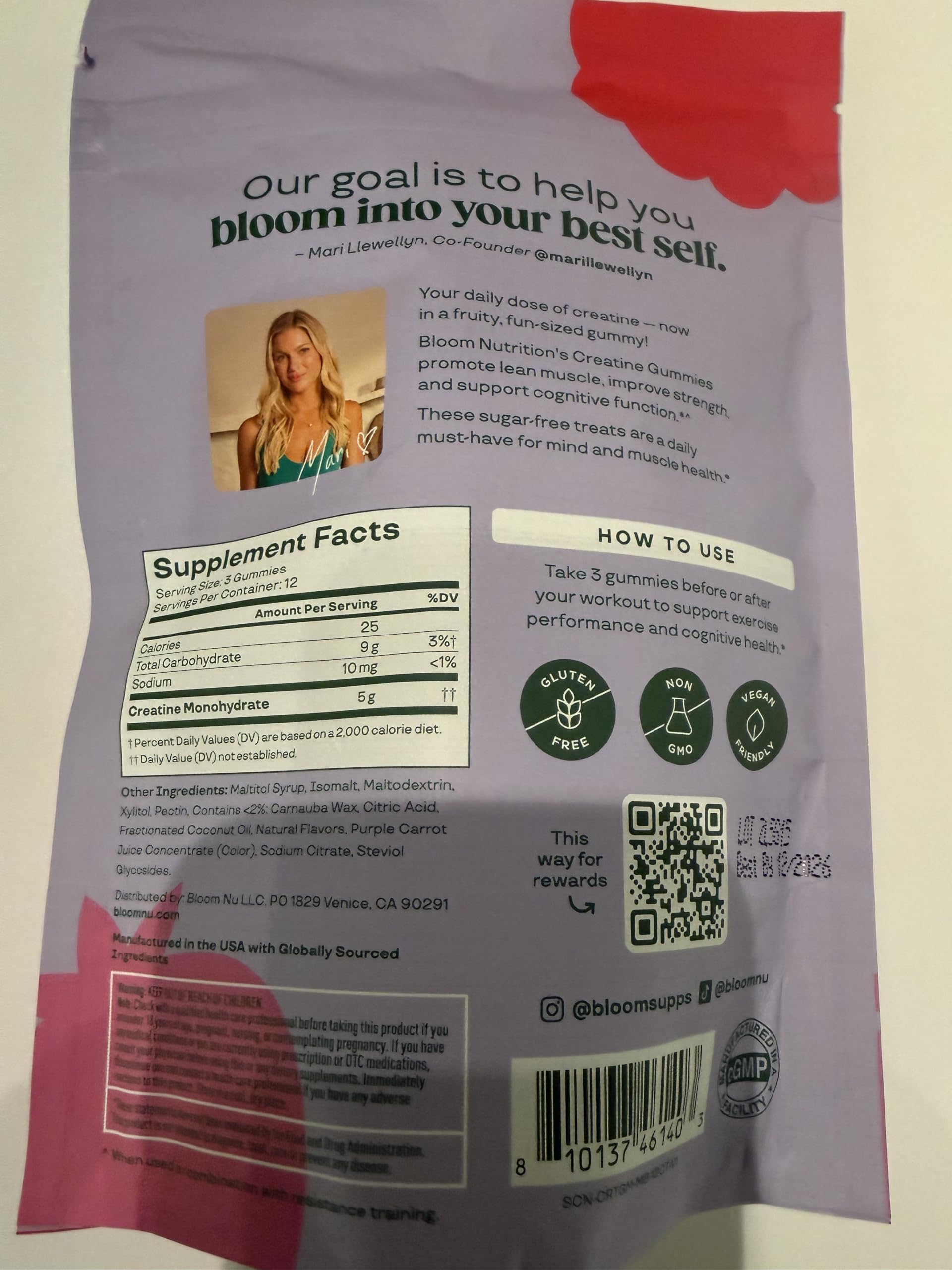 Bloom Nutrition Creatine Monohydrate Gummies, Berry Boost, 12 Servings — Amazon image 8