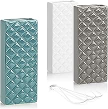 COM-FOUR® 3x ceramic air humidifier - radiator evaporator for humidifying the room air - water evaporator with S-shaped hook - heating evaporator with diamond motif (3 pieces - diamond)