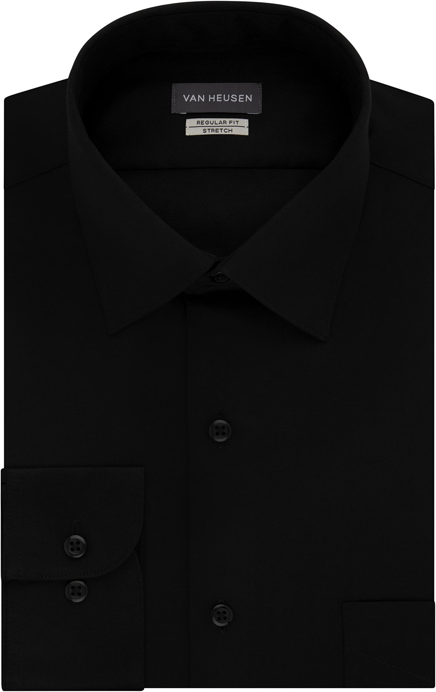 Men's Dress Shirts Regular Fit Lux Sateen Stretch Solid Dress Shirt