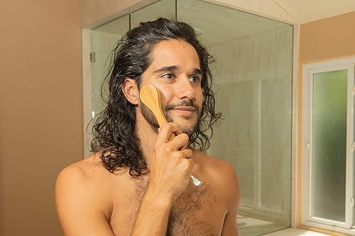 Miniatura 4 de GranNaturals Cepillo facial manual para cepillar en seco, cerdas rígidas de jabalí para exfoliación, promueve el drenaje linfático, limpieza