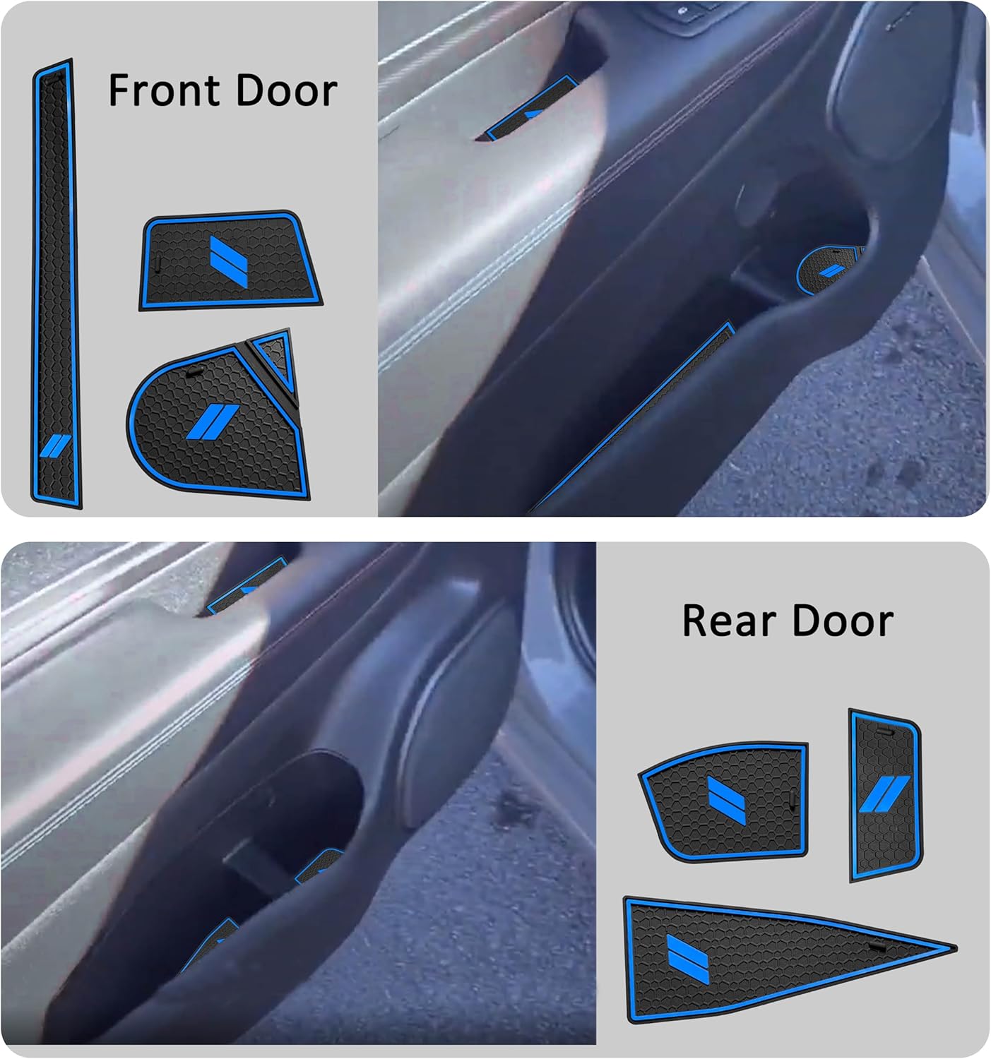 for Dodge Durango Accessories 2021 2022 2023 2024 2025 2026 (7 Seats Version) Center Console Liner Mat Cup Holder Insert Coasters Pads Door Slot Liners Non-Slip Anti Dust Interior 27Pcs Set (Blue)