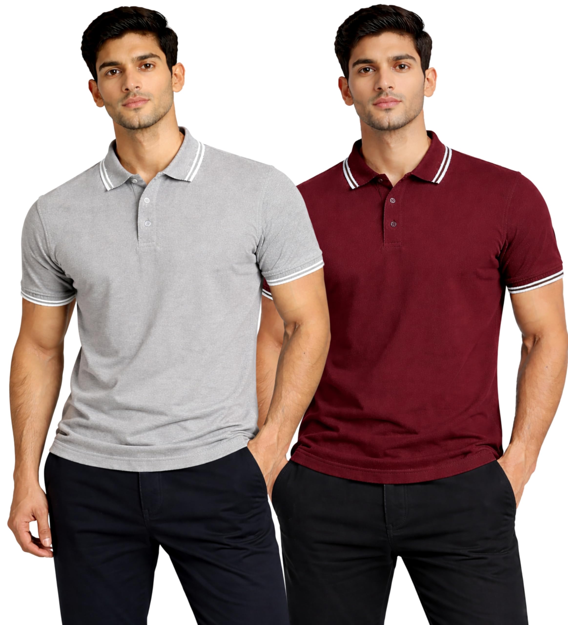 hangout hub Men's Polo T Shirt | Solid | Mars Fabric | Dry Fit |100% Polyester | Plain Regular Fit Tees | Collar T-Shirts | Half Sleeves | Set of 1 | 2 | 3-picture-17