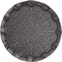 Vista 5 de Alisveristime Juego de té turco hecho a mano Zamzam para servir vasos, platillo, bandeja y cuchara (negro auténtico)