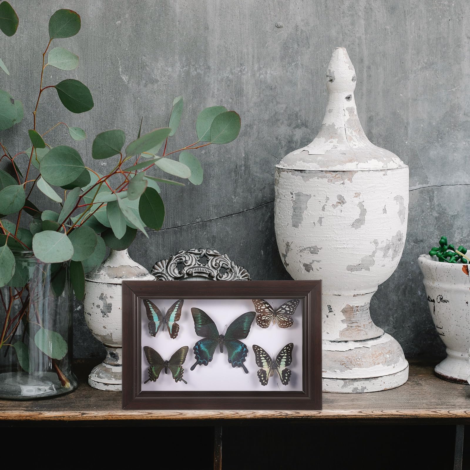 Marco de Mariposas de Pared Hecho a Mano de Madera para Decoración