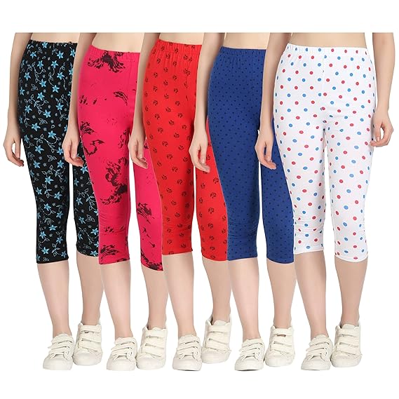 Printed Capri for Womens/Girl Pack of 5
