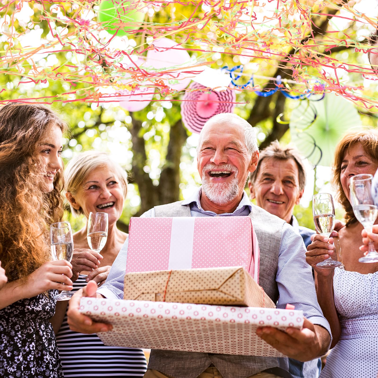 Poen Luftschlangen für Hochzeit, Abschluss, Geburtstag, Party, Feier, Schuleröffnung, 150 Stück