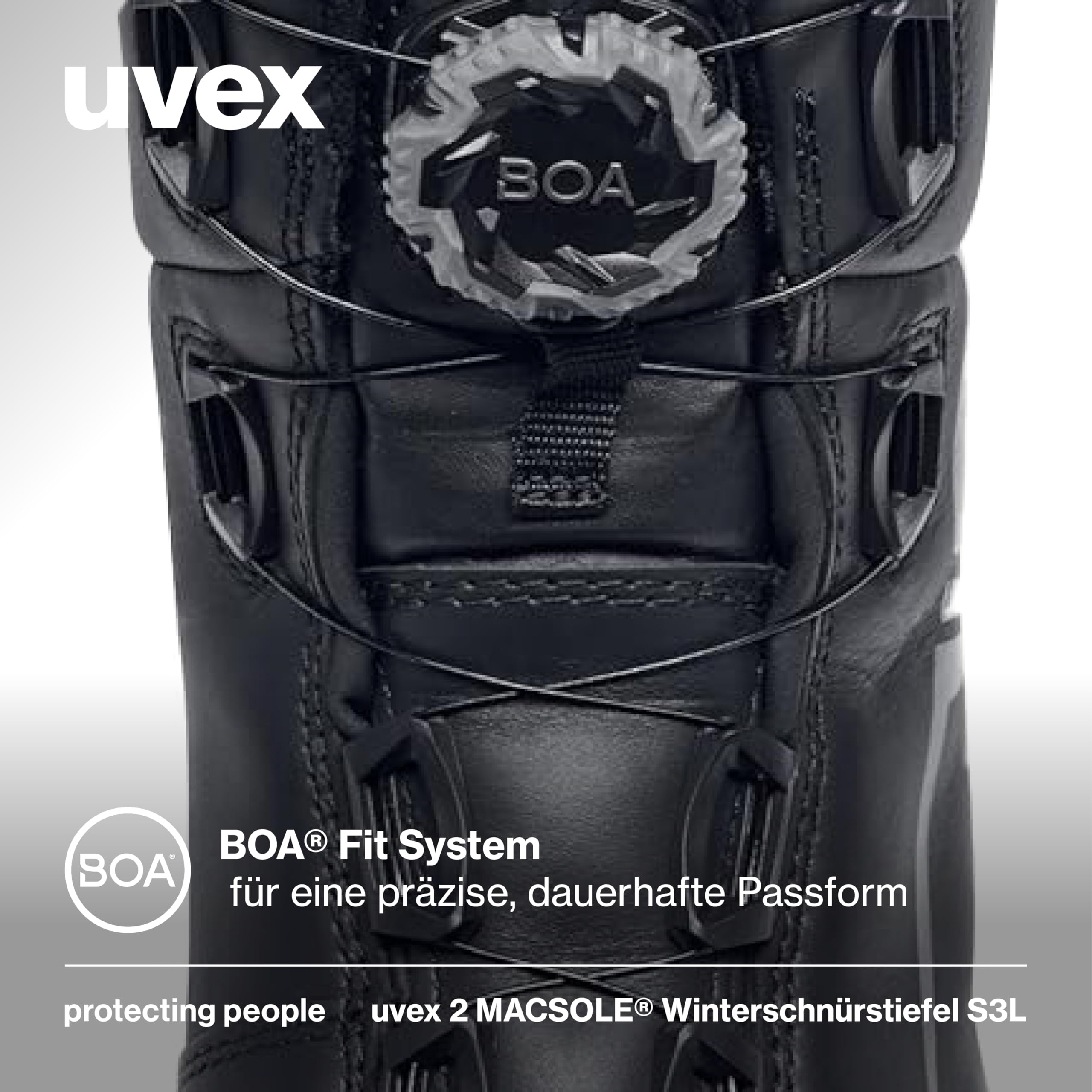 Uvex MACSOLE® - 2 stivali invernali S3L CI HI HRO SR con sistema BOA® Fit – scarpe di sicurezza – stivali di sicurezza – suola in gomma resistente al calore, agli agenti chimici e al taglio –