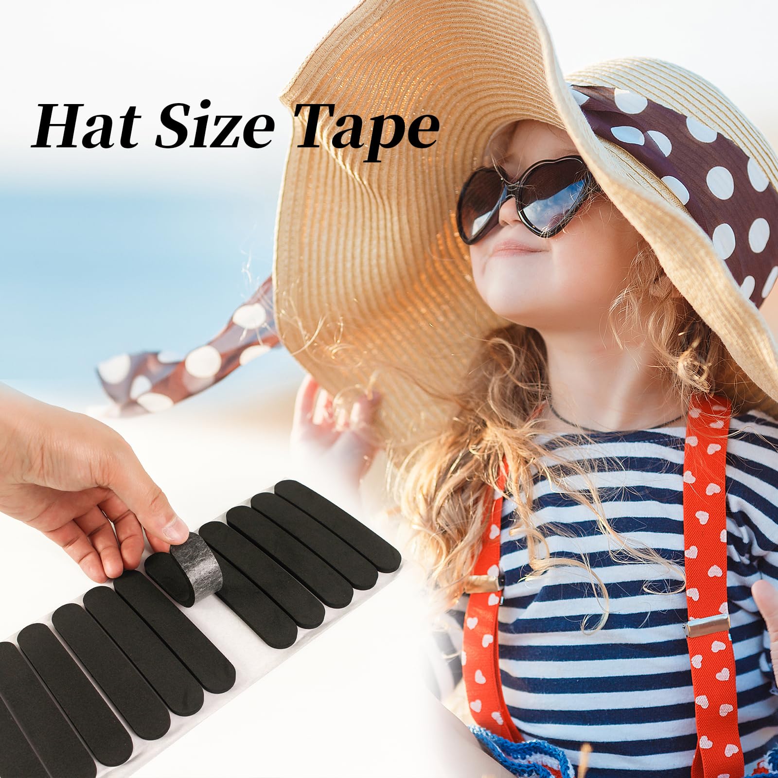 24 Pcs Hat Size Reducer Tape - Self-Adhesive Foam Inserts For Fedora, Baseball Caps, Straw & Cowboy Hats (12 Black & 12 White) - View #2