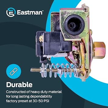 Eastman Pressure Switch, 30-50 PSI Preset, 1/4 in FPT Connection, for Electric Water Pumps, 60043