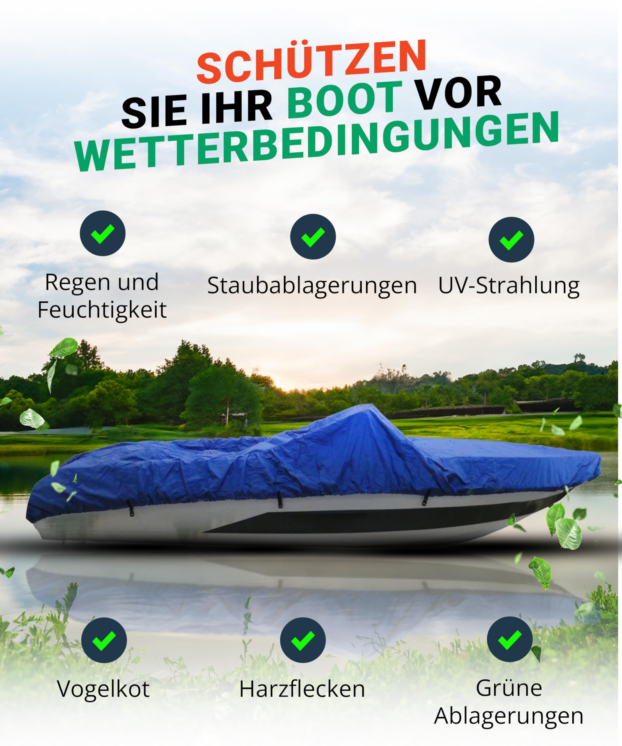Bootsplane - Infradesktrading 600D PVC beschichtete Universal Persenning Boot - Speed & Console Abdeckplanen für Boote, 490 bis 550 cm lang x 240 cm breit - Bitte Maße vor Bestellung prüfen
