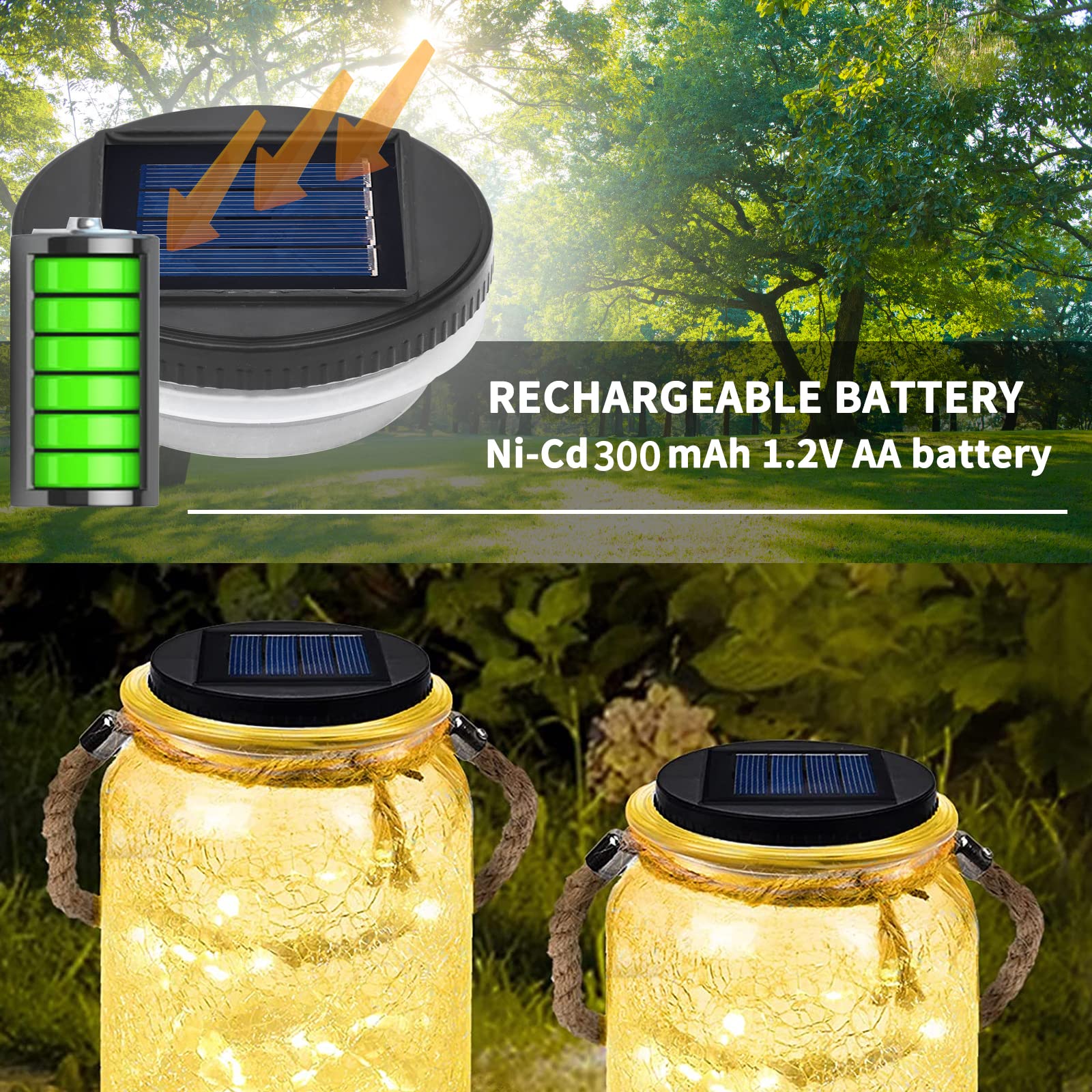 Luces solares para tapa de tarro de masón, 3.15 pulgadas con borde de silicona, color blanco cálido, piezas de repuesto impermeables para linternas de jardín al aire libre, paquete de 3 3