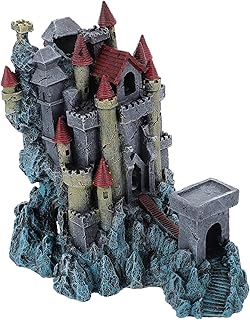 generic 1 Peça Ornamento Jardim Rocha Decorações Subaquáticas Esconderijos Decoração Micro Visão Refúgio Realista Castelos Castelo Aquário Caverna Para Paisagem Peixe Resina Casa Tanque