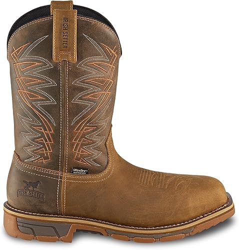 Miniatura 4 de Irish Setter, Marshall, para hombre, 11 pulgadas, impermeable, puntera de seguridad de acero, botas de trabajo sin cierre