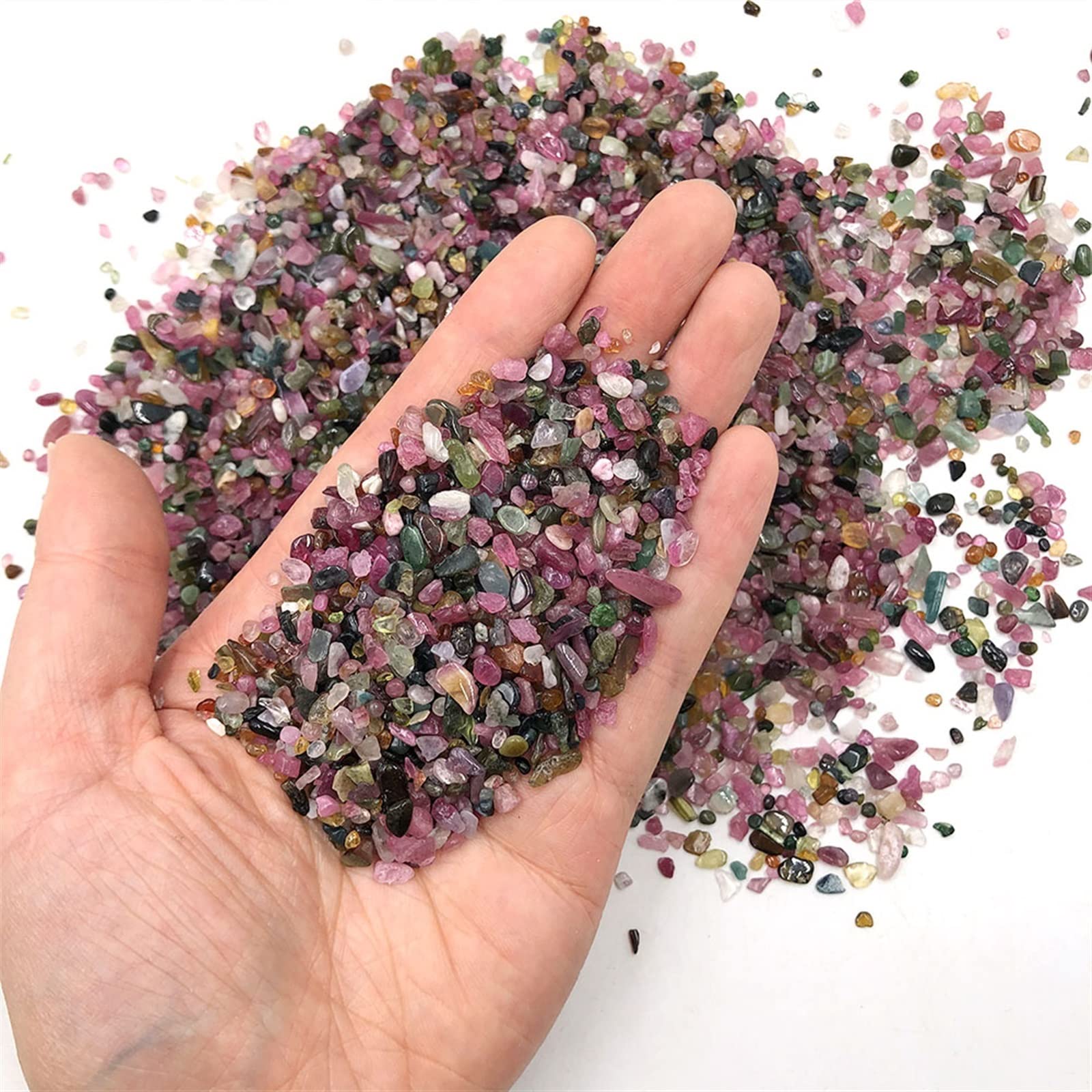 50 g Packung Natürliche Bunte Turmalin-Kristalle Chips Kies Quarz Stein Aquarium Home Room Dekoration DIY Home Sammlungen