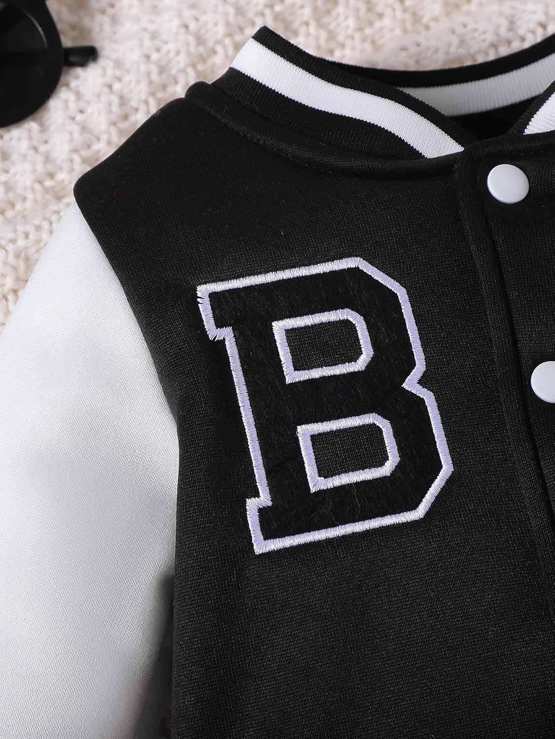 Toddler Boys Baseball Jacket and Pants Set,Letter Embroidered Varsity Outfit,Warm Fall Winter Clothes 2-8 Years