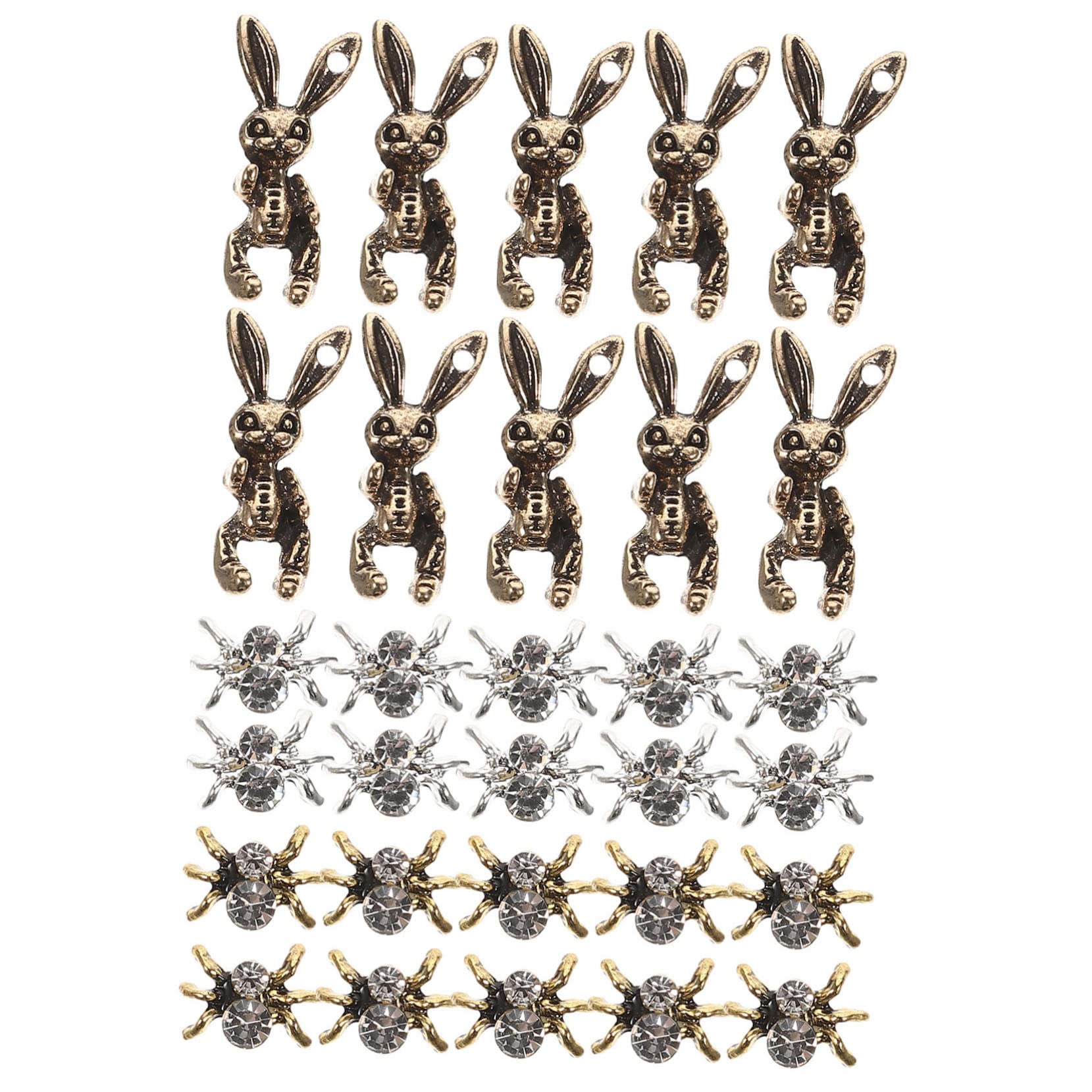 SHERCHPRY 5 set Gioielli Con Diamanti Per Unghie Ciondoli Metallici Per Unghie Accessori Per Unghie Ciondoli In Lega Scura Per Unghie Decorazioni Per Unghie Gioielli Per 30 pezzi*5