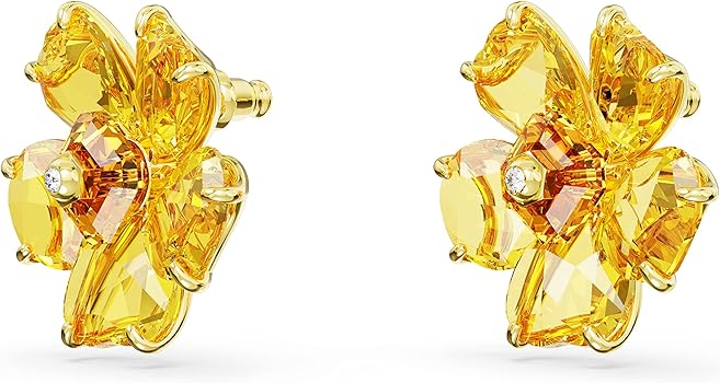 美品✨【SWAROVSKI】　フラワーモチーフ ピアス ローズゴールド Latisha ドロップピアス, フラワー, ホワイト, ローズゴールド