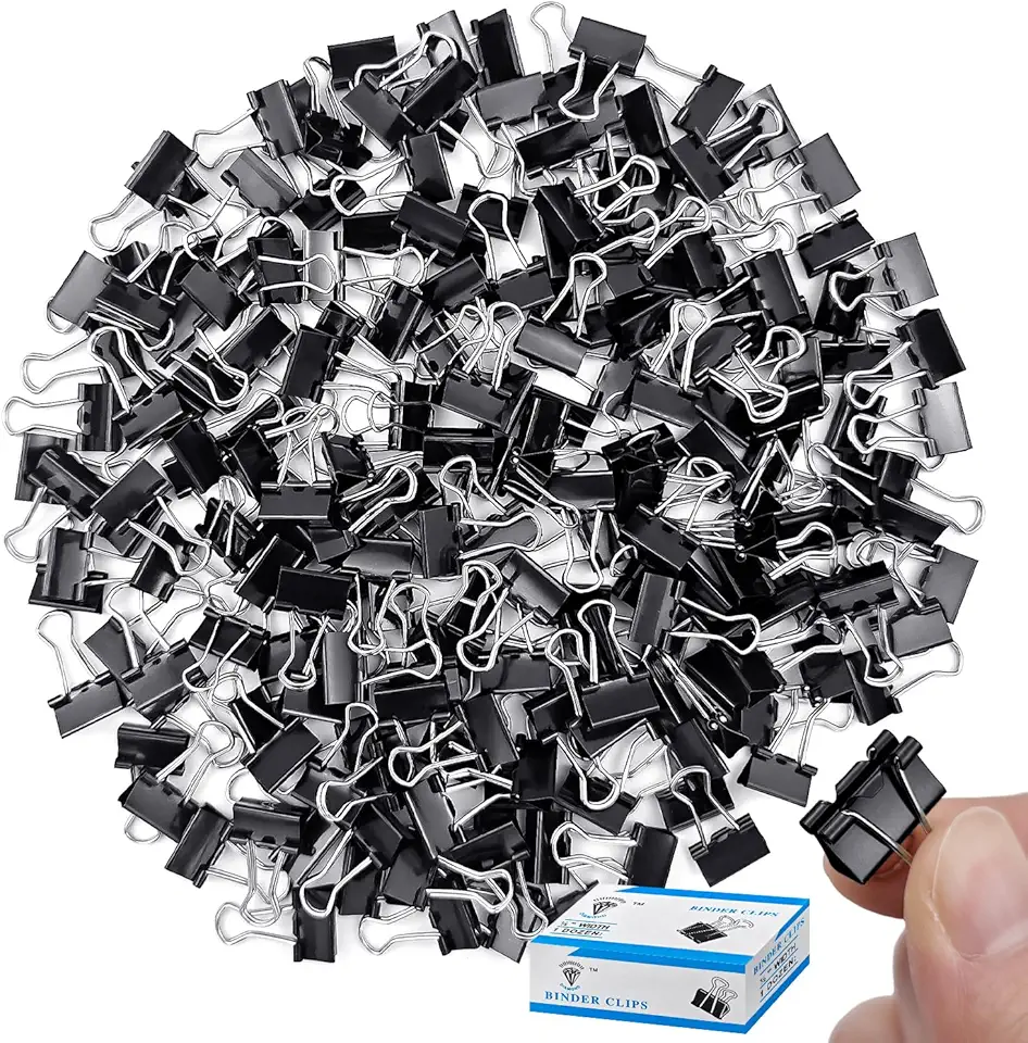 240 Pack Mini Binder Clips, Black Binder Clips, Small Paper Clips 15mm 5/8 Inch. Micro Size Office Clips for Home School Office and Business (15mm 5/8 Inch-240 PCS)