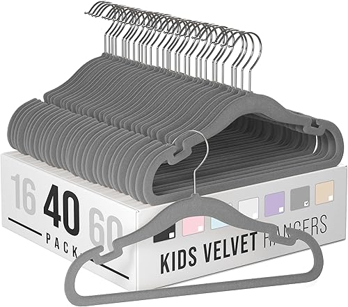 Ganchos de ropa para bebés para armarios, muescas únicas para antideslizantes, perchas de terciopelo de alta resistencia para niños y niños pequeños