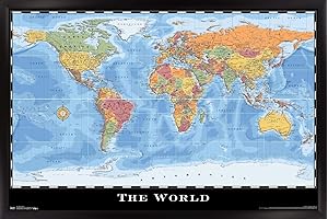 Black Framed World Map Poster