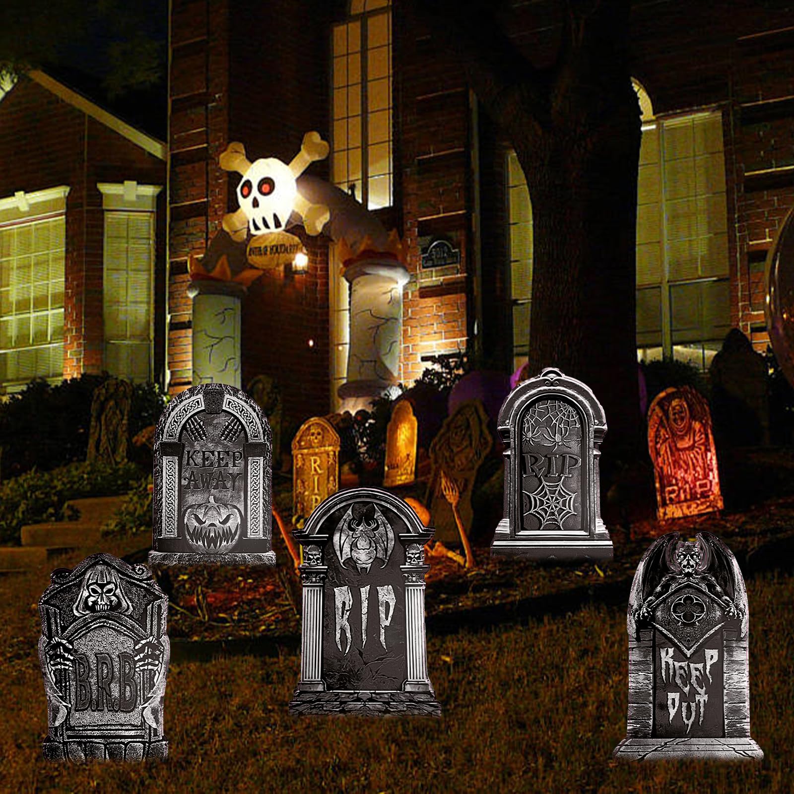 Pietre tombali di Halloween fai da te da 60 cm di grandi dimensioni, decorazioni per cimitero di Halloween, decorazioni per cimitero, decorazioni per cimitero, decorazioni di Halloween, per