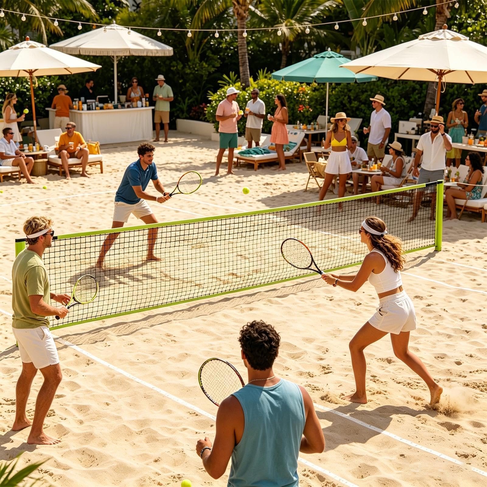 Red De Bádminton del Jardín | Malla Recambio para Juego Pickleball | Red Voleibol sobre Césped | para Jardín Trasero, Patio, Entrada De Vehículos, Camping, Escuela Y Picnic